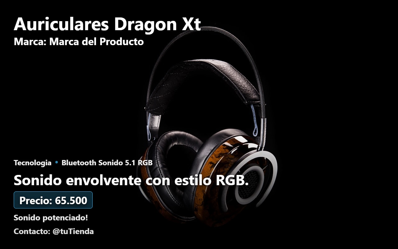 Ejemplo de foto final para auriculares gamer